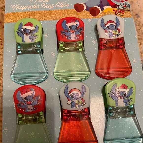 Stitch Christmas Clips 6 Pack Magnetic Chip Bag Disney Experiment 626 Alien - Picture 2 of 4